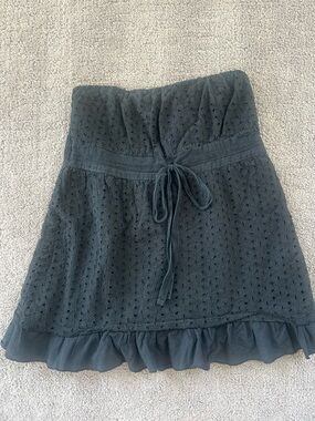 Daytrip Black Eyelet Strapless Top | Size M